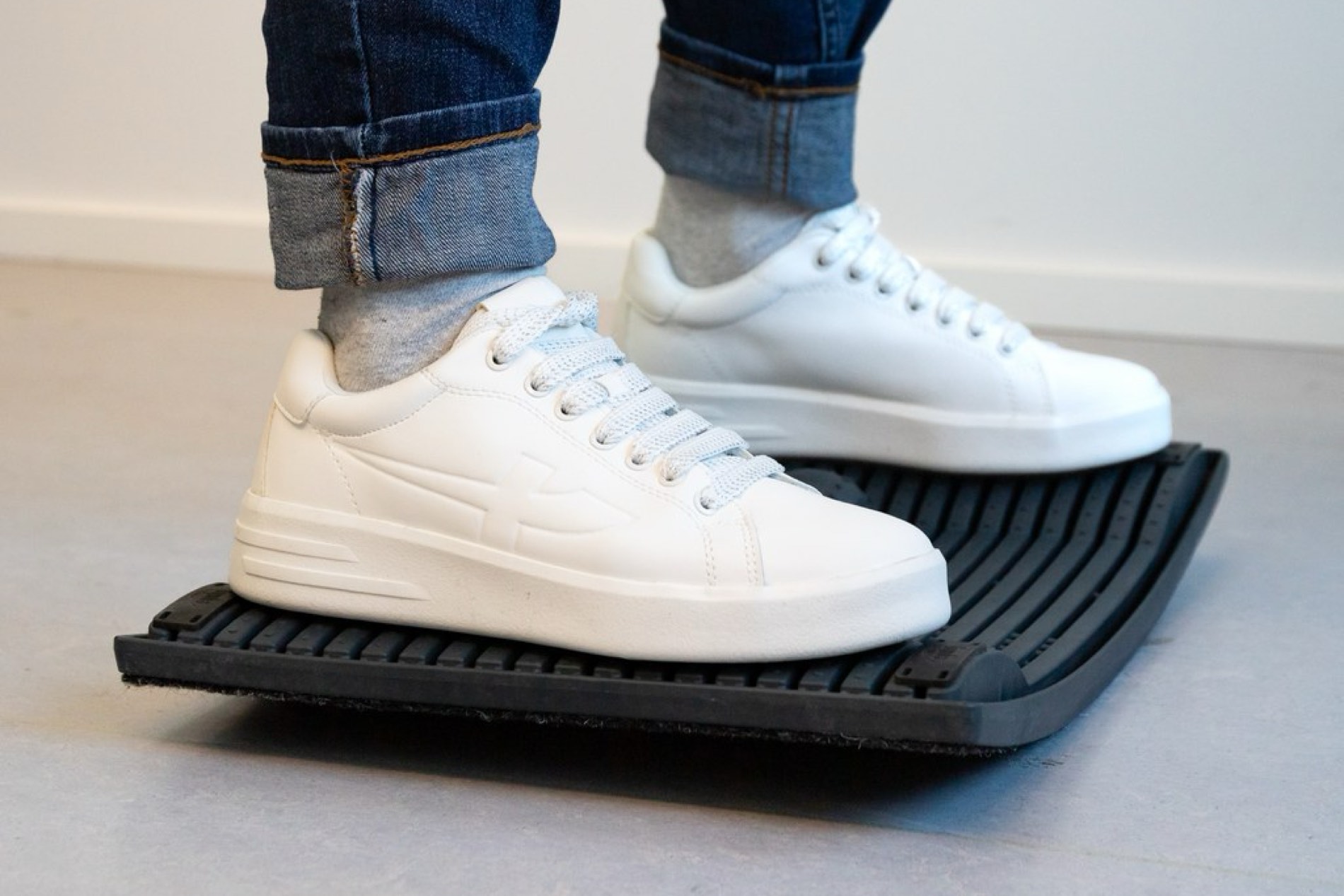 staand werken op een gymba balance board